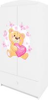 Vaikiška spinta Kocot Kids Babydreams Teddybear Butterflies, balta sp., 90 cm x 52 cm x 175.5 cm