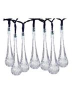 Pakabinamas šviestuvas su saulės baterija Domoletti Drop LK1907, 0.06W, IP44, balta sp./juoda sp./skaidri sp.