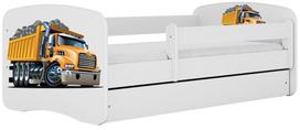 Vaikiška lova Kocot Kids Babydreams Truck, balta sp., 80 x 160 cm, su patalynės dėže, su čiužiniu