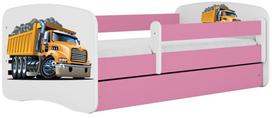 Vaikiška lova Kocot Kids Babydreams Truck, rožinė sp., 70 x 140 cm, su patalynės dėže, su čiužiniu
