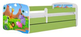 Vaikiška lova Kocot Kids Babydreams Safari, žalia sp., 70 x 140 cm, su patalynės dėže, su čiužiniu