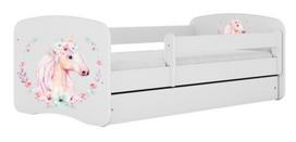 Vaikiška lova Kocot Kids Babydreams Horse, balta sp., 80 x 180 cm, be patalynės dėžės, su čiužiniu