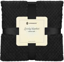 Pledas Springos Lovely Blankets Extra Soft, juoda sp., 150 cm x 200 cm