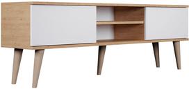 TV staliukas Kocot Kids Toronto, balta sp./smėlio sp., 160 cm x 35 cm x 55.5 cm