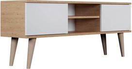 TV staliukas Kocot Kids Toronto, ąžuolo sp./balta sp., 120 cm x 36 cm x 55.5 cm