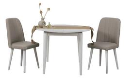 Valgomojo komplektas Kalune Design Vina 1005, balta sp./kreminė sp.