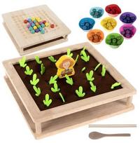 Edukacinė dėlionė Kruzzel Wooden Puzzle Farm, 5.8 cm, įvairių spalvų, 133 vnt.