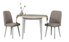 Valgomojo komplektas Kalune Design Vina 1005, balta sp./kreminė sp.