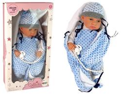 Lėlė - kūdikis Lean Toys, 46 cm, mėlyna sp.