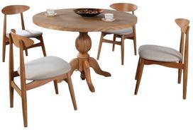 Valgomojo komplektas Kalune Design Albero 140, kreminė sp./buko sp.