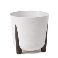 Gėlių vazonas Lamela Frida Eco, plastikinis/mediena, 26 cm x 26 cm, Ø 26 cm, balta sp.
