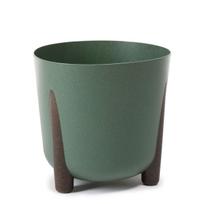 Gėlių vazonas Lamela Frida Eco, plastikinis/mediena, 26 cm x 26 cm, Ø 26 cm, žalia sp.