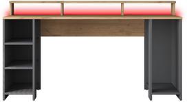 Rašomasis stalas su lentyna Kalune Design HA122, 160 cm x 55 cm, 89.5 cm, antracito sp./riešuto sp.
