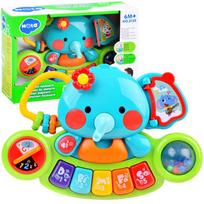 Edukacinis žaislas Hola Piano Elephant, 4 cm, įvairių spalvų
