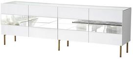 TV staliukas Kalune Design Leon, aukso sp./balta sp., 180 cm x 35 cm x 59 cm