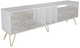 TV staliukas Kalune Design Mistico, aukso sp./balta sp./smėlio sp., 180 cm x 35.5 cm x 58.7 cm