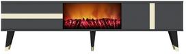 TV staliukas Kalune Design Vania, antracito sp./aukso sp., 150 cm x 29.6 cm x 50 cm