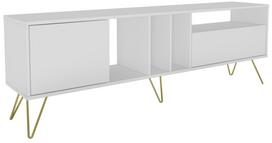 TV staliukas Kalune Design Mistico, aukso sp./balta sp., 180 cm x 35.5 cm x 58.7 cm