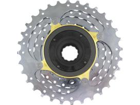 Priekinis žvaigždžių blokas SunRace MFEX9 9-speed 11-32T CP, aliuminis/plienas, chromo sp.