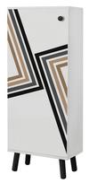 Batų spintelė Kalune Design Vegas SB 961, balta sp./juoda sp., 38 cm x 50 cm x 135 cm