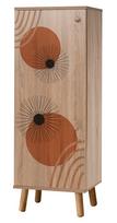 Batų spintelė Kalune Design Vegas S 933, oranžinė sp./šviesiai ruda sp., 38 cm x 50 cm x 135 cm