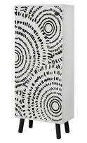 Batų spintelė Kalune Design Vegas SB 946, balta sp./juoda sp., 38 cm x 50 cm x 135 cm