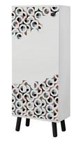 Batų spintelė Kalune Design Vegas SB 958, balta sp./juoda sp., 38 cm x 50 cm x 135 cm