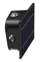 Sieninis šviestuvas su saulės baterija CristalRecord Calm, 2W, IP54, juoda sp.