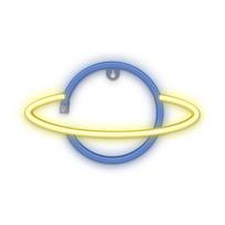 Dekoracija "Planeta" Force Lighting Saturn su LED apšvietimu, mėlyna sp./geltona sp.