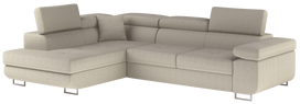 Kampinė sofa Anton Jarell 18, smėlio sp., kairinė, 202 x 275 cm x 85 cm