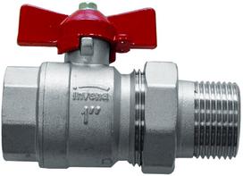 Ventilis Invena DN 15, rutulinis, šildymo sistemoms, 1/2 colio - išorinis sriegis, 1/2 colio - vidinis sriegis