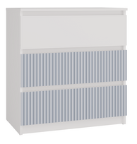 Komoda Malwa M3 Arteso, mėlyna sp./balta sp., 75 cm x 70 cm x 40 cm
