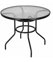 Lauko stalas Garden Table, skaidri sp./juoda sp., 90 cm x 90 cm x 72 cm