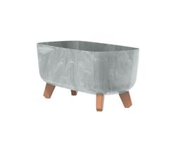 Gėlių vazonas Prosperplast Gracia DGCL400E-422U, plastikinis, 39 cm x 19.5 cm, Ø 39 cm, pilka sp.