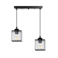 Šviestuvas kabinamas Candellux Lighting Glassia, E27, 2 x 40 W, skaidri sp./juoda sp., 12 x 12 cm