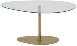 Kavos staliukas Kalune Design Porto, skaidri sp./aukso sp., 90 cm x 60 cm x 40 cm