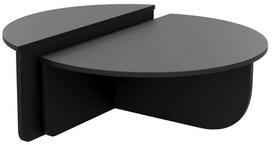 Kavos staliukų komplektas Kalune Design Podium, juoda sp., 90 cm x 90 cm x 30 - 35 cm, 2 vnt.