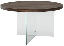 Kavos staliukas Kalune Design Serenity, riešuto sp./skaidri sp., 70 cm x 70 cm x 40 cm