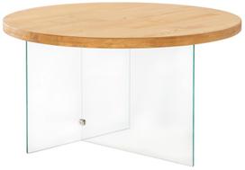 Kavos staliukas Kalune Design Serenity, ąžuolo sp./skaidri sp., 70 cm x 70 cm x 40 cm