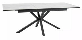 Valgomojo stalas išskleidžiamas Logan, balta sp./juoda sp., 160 - 200 cm x 90 cm x 75 cm