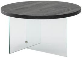 Kavos staliukas Kalune Design Serenity, antracito sp./skaidri sp., 70 cm x 70 cm x 40 cm