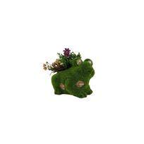 Dekoratyvinis vazonas "Varlė" Garden Center QN23Z02R, 23 cm x 18.5 cm x 17 cm, žalia sp.