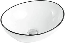 Vonios praustuvas Mexen Elza, keramika, 40.5 cm x 33 cm x 14 cm, balta sp./juoda sp.