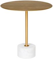 Kavos staliukas House Nordic Lecco, aukso sp./marmuro sp., 51 cm x 51 cm x 52 cm