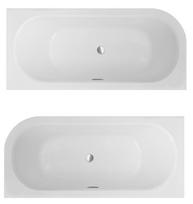 Vonia, įmontuojama Besco Avita Slim+, 160 cm x 75 cm x 42 cm, dešininė, aukso sp./balta sp.