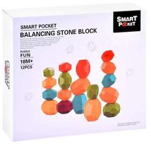 Balansinės kaladėlės Smart Pocket balansiniai akmenukai 12vnt., įvairių spalvų, 12 vnt.