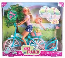 Lėlė su priedais Simba Steffi Love Bike Trailer, 29 cm, įvairių spalvų