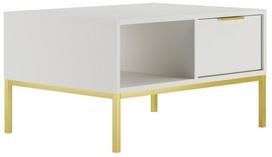 Kavos staliukas Kocot Kids Austin 80, aukso sp./balta sp., 80 cm x 60 cm x 45.5 cm