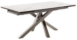 Valgomojo stalas išskleidžiamas MC Akcent Almiros, kreminė sp./nerūdijančiojo plieno sp., 180 - 260 cm x 95 cm x 76 cm