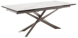 Valgomojo stalas išskleidžiamas MC Akcent Tesero, kreminė sp./nerūdijančiojo plieno sp., 200 - 300 cm x 95 cm x 76 cm